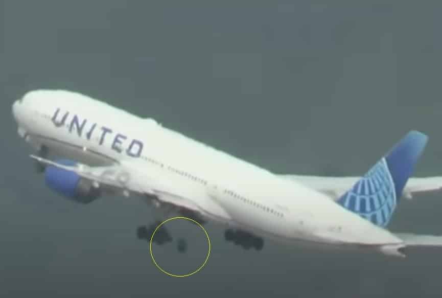 United Airlines avião roda 777 São Francisco, Los angeles incidente