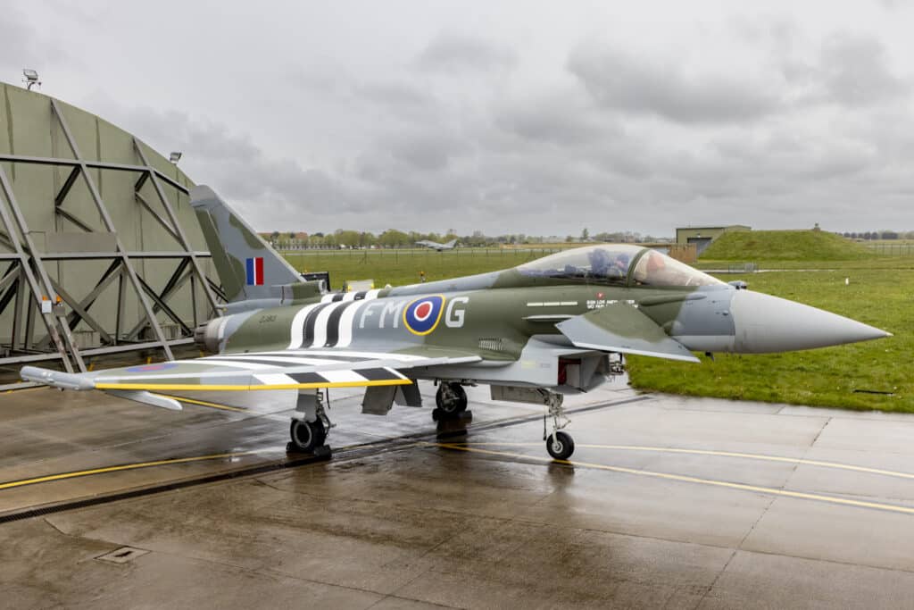 Der Eurofighter Typhoon der RAF erhielt zum Gedenken an den 80. Jahrestag des D-Day eine Sonderlackierung.