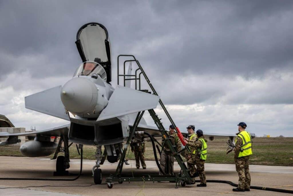 Six RAF Eurofighter Typhoon fighters have arrived in Romania for air policing missions. Photo: NATO/Disclosure.