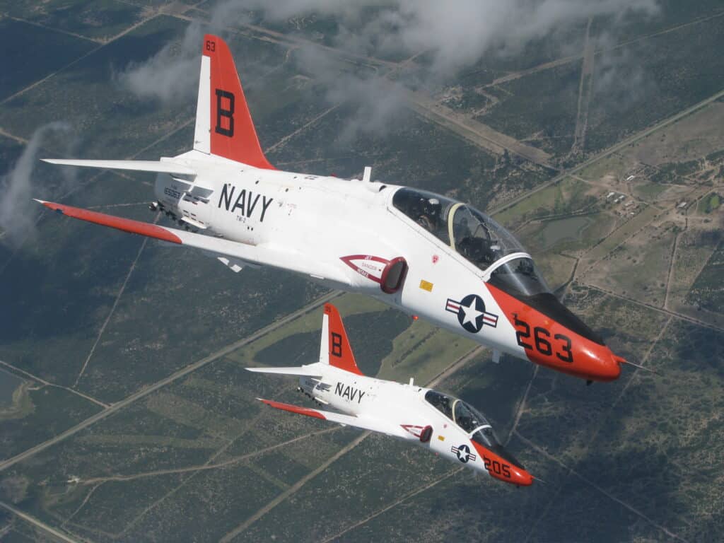 T-45 Goshawk training aircraft are used by the US Navy to train new naval aviators. Photo: US Navy/Disclosure.