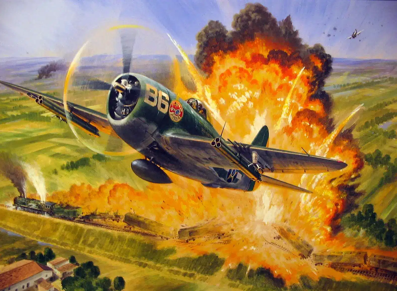 FAB usou o caça-bombardeiro P-47 Thunderbolt na Segunda Guerra Mundial.