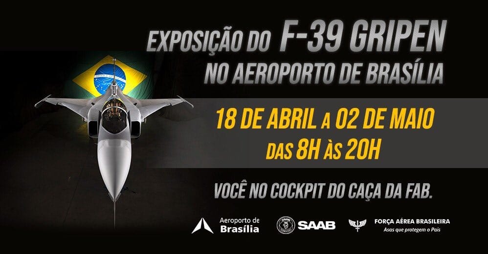 Gripen-Jagdausstellung am Flughafen Brasilia