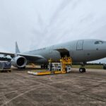 Airbus KC-30, maior avião da FAB, foi usado para transportar cobertores e roupas de frio para o Rio Grande do Sul. Divulgação/FAB.