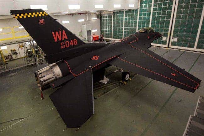 Nellis Base Fighter Squadron Presents F-16 with Special Paint